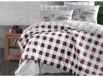 Постельное белье First Choice - Edmon Dark Red (Турция), евро комплект Постельное белье First Choice - Edmon Dark Red (Турция), евро комплект